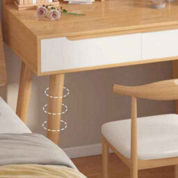 Dressing Table With Drawer Mirror, Makeup Desk Vanity Table Bedroom Storage Table - thumbnail 3