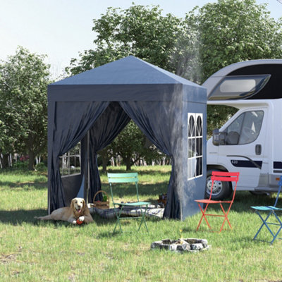Outsunny 2X2M Pop Up Gazebo Canopy Marquee W/ Carry Bag, Blue - image 1
