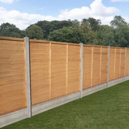 Forest Garden Heritage Traditional Overlap Dip Treated 5Ft Golden Brown Wooden Fence Panel (W)1.83M (H)1.5M - thumbnail 3