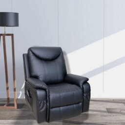 Leather Recliner Chair Electric Massage Sofa Armchair With 8 Point Heated Rockin - thumbnail 6