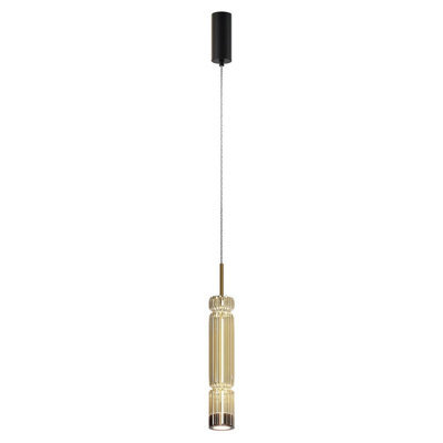 Luminosa Lighting Luminosa Ordo Modern Slim Pendant Ceiling Light Black 3000K 920Lm Cognac Shade - image 1
