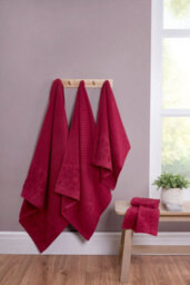 Rapport Home Versailles Jacquard Bath Sheet Pure Cotton Ruby - thumbnail 2