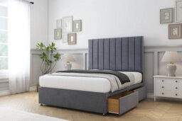 "Comfort Tokyo Steel Plush Divan Bed Base 2 Drawers Foot-End - 54"" Floor Standing  4' Small Double"