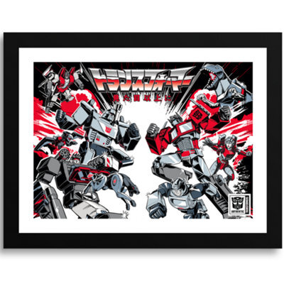 GB Eye Transformers Battle Autobots Vs Decepticons 30 X 40Cm Framed Collector Print