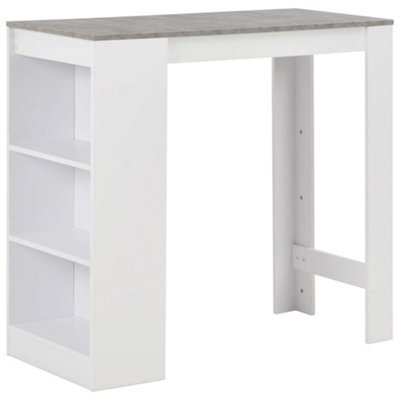Berkfield Bar Table With Shelf White 110X50X103 Cm - image 1