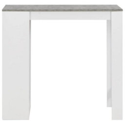 Berkfield Bar Table With Shelf White 110X50X103 Cm - thumbnail 2
