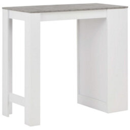 Berkfield Bar Table With Shelf White 110X50X103 Cm - thumbnail 3