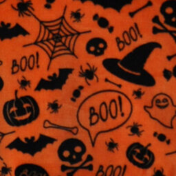 Bedlam Boo Halloween Plush Orange Fleece Throw - thumbnail 3