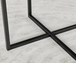 Furniturebox Uk Adley Brown Wood Storage Dining Table & 4 Grey Calla Black Leg Chairs - thumbnail 4