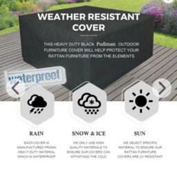 Square Protective Cover For Patio Table And Chairs, 122 X 74 Cm (L W H), Water, Wind Uv Resistant. - thumbnail 4