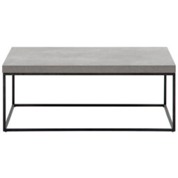 Beliani Industrial Glam Concrete-Look Coffee Table 100 X 60 Cm, Grey Matt Top With Black Iron Legs - thumbnail 3
