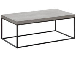Beliani Industrial Glam Concrete-Look Coffee Table 100 X 60 Cm, Grey Matt Top With Black Iron Legs - thumbnail 1