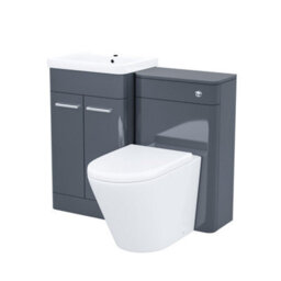 Nes Home Afern 500mm Vanity Unit, Wc Unit And Round Btw Toilet Anthracite - thumbnail 7