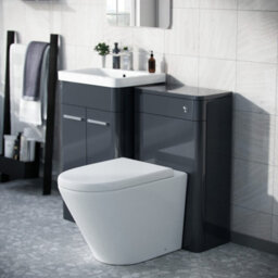 Nes Home Afern 500mm Vanity Unit, Wc Unit And Round Btw Toilet Anthracite - thumbnail 2
