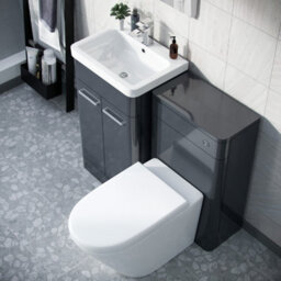 Nes Home Afern 500mm Vanity Unit, Wc Unit And Round Btw Toilet Anthracite - thumbnail 4