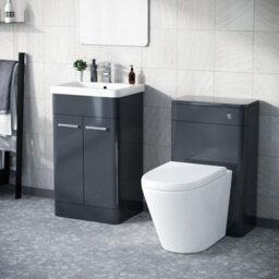 Nes Home Afern 500mm Vanity Unit, Wc Unit And Round Btw Toilet Anthracite - thumbnail 5