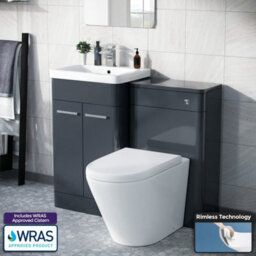 Nes Home Afern 500mm Vanity Unit, Wc Unit And Round Btw Toilet Anthracite - thumbnail 1