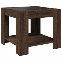 Berkfield Coffee Table With Led Brown Oak 53X53X45 Cm Engineered Wood - thumbnail 8