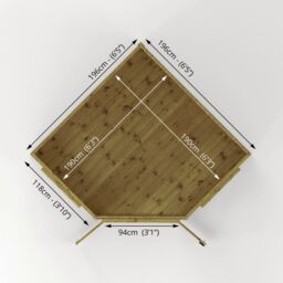 Mercia 7X7 Ft Pent Wooden Summer House With Double Door & 2 Windows - thumbnail 3