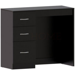 Lassic Vida Designs Riano Black 3 Drawer Bedroom Vanity Dressing Table - thumbnail 8