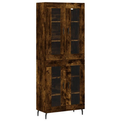 Berkfield Elegant Highboard Smoked Oak 69.5X34X180 Cm Engineered Wood - image 1