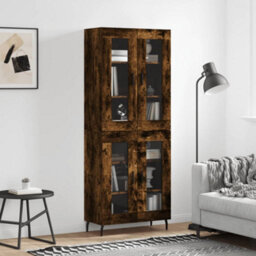 Berkfield Elegant Highboard Smoked Oak 69.5X34X180 Cm Engineered Wood - thumbnail 2