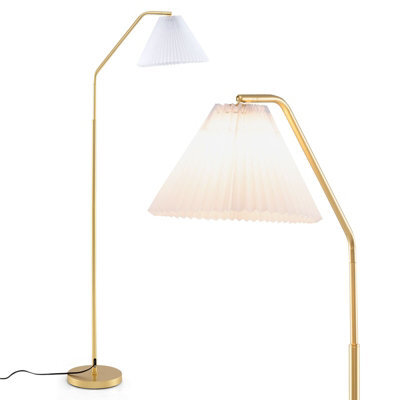 "Costway 66"" Arc Floor Lamp Modern Standing Lamp W/ Adjustable Lamp Head-Gold"