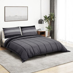 Walplus Duvet Cover Set Dark Grey 220X240 Cm Cotton