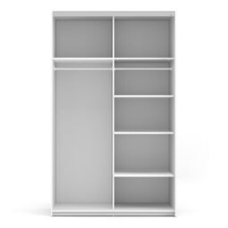 Furniture To Go Verona Sliding Wardrobe 120Cm In White With Oak Doors With 5 Shelves - thumbnail 5