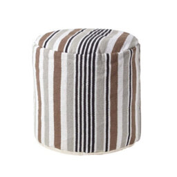 Homescapes Grey, Black And White Stripe Bean Filled Pouffe Tall 45 X 40 Cm - thumbnail 1
