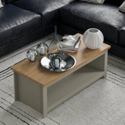Coffee Table 1 Shelf Storage Mdf Living Room Modern Furniture Grey - thumbnail 4