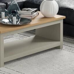 Coffee Table 1 Shelf Storage Mdf Living Room Modern Furniture Grey - thumbnail 5