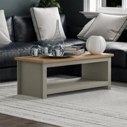 Coffee Table 1 Shelf Storage Mdf Living Room Modern Furniture Grey - thumbnail 1