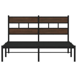 Berkfield Bed Frame Without Mattress With Headboard Brown Oak 140X190 Cm - thumbnail 4