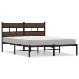 Berkfield Bed Frame Without Mattress With Headboard Brown Oak 140X190 Cm - thumbnail 2
