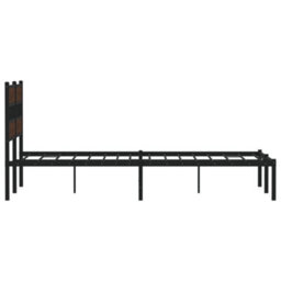 Berkfield Bed Frame Without Mattress With Headboard Brown Oak 140X190 Cm - thumbnail 5