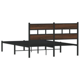 Berkfield Bed Frame Without Mattress With Headboard Brown Oak 140X190 Cm - thumbnail 6