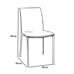 FWSTYLE Set Of 2 Charcoal Fabric Dining Chairs With Black Metal Legs - thumbnail 4