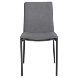 FWSTYLE Set Of 2 Charcoal Fabric Dining Chairs With Black Metal Legs - thumbnail 2