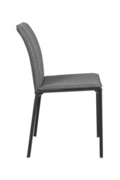 FWSTYLE Set Of 2 Charcoal Fabric Dining Chairs With Black Metal Legs - thumbnail 3