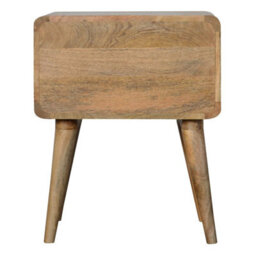 Artisan Furniture 2 Drawer Curved Oak-Ish Bedside - thumbnail 8