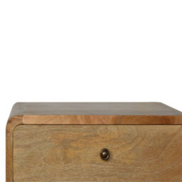 Artisan Furniture 2 Drawer Curved Oak-Ish Bedside - thumbnail 3