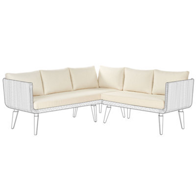 Beliani Outdoor Cushion Cover Set Alcamo Light Beige - image 1