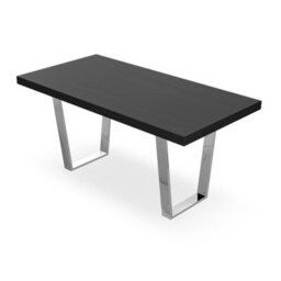 More4Homes Aria Dining Table And Chairs -  Black Table Top W Chrome Legs + Monza Faux Leather Dining Chair W Chrome Legs Set Of 4 (Black) - thumbnail 3