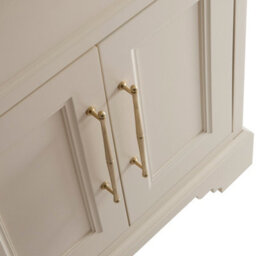 Homestylestore Antique White And Oak 1210mm Bathroom Vanity Unit And Brushed Brass T Bar Handles - thumbnail 3