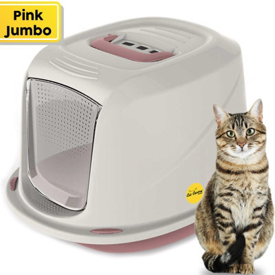 Cat Centre.Direct Cat Centre Jumbo Pink Galaxy Detachable Hooded Litter Tray With Carbon Filter - image 1