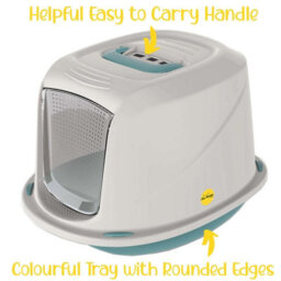 Cat Centre.Direct Cat Centre Jumbo Pink Galaxy Detachable Hooded Litter Tray With Carbon Filter - thumbnail 5
