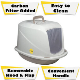 Cat Centre.Direct Cat Centre Jumbo Pink Galaxy Detachable Hooded Litter Tray With Carbon Filter - thumbnail 3