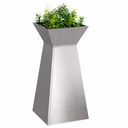 Berkfield Modern Garden Pillar Planter With Bowl 35X35X73 Cm Stainless Steel - thumbnail 3