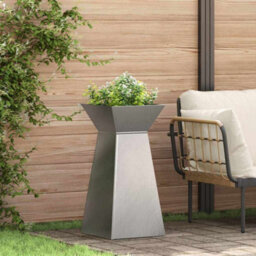 Berkfield Modern Garden Pillar Planter With Bowl 35X35X73 Cm Stainless Steel - thumbnail 2